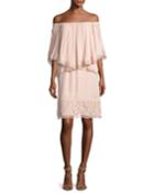Veronica Off-the-shoulder Silk Popover Dress