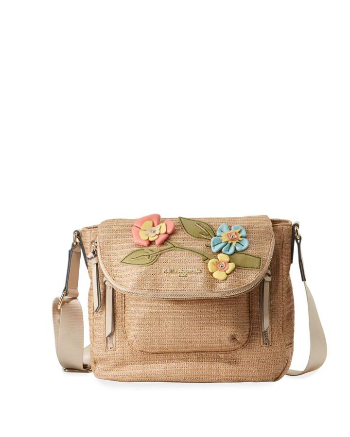 Cara Straw Messenger Crossbody Bag