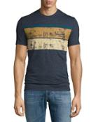 Stripe-graphic Jersey T-shirt, Blue