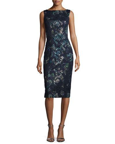 Sleeveless Floral Lace Cocktail