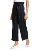 Satin Cropped Ankle Pants
