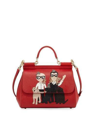 Sicily Medium Dg Family Patch Bag, Red