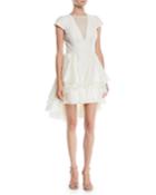 Cap-sleeve Lace Dress W/