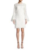 Riverside Lace Trumpet-sleeve Dress