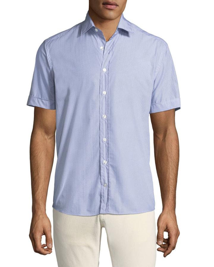 Men's Geometric Print Button-down