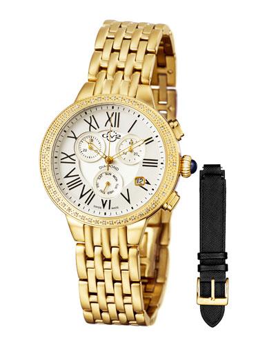 40mm Astor Bracelet Watch W/ Diamond Bezel & Interchangeable
