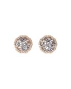 18k Rose Gold Diamond & Blue Topaz Flower