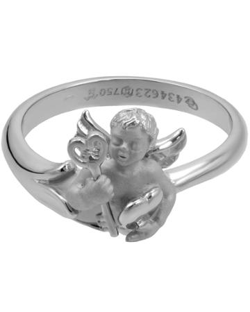 Carrera Y Carrera Angelitos 18k White Gold Key To My Heart Ring, Size