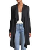 Draped-front Jersey Duster Cardigan