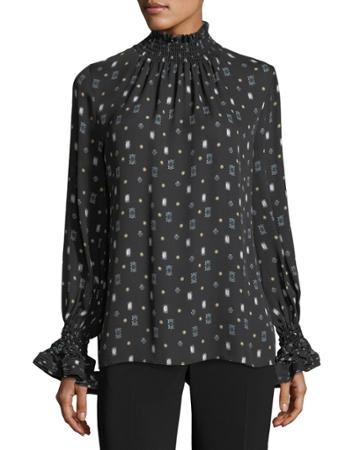 Julissa Mock-neck Printed