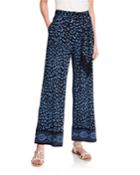 Printed Wide-leg Tie-waist Pants