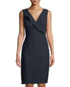 Crepe-back Satin V-neck Dress