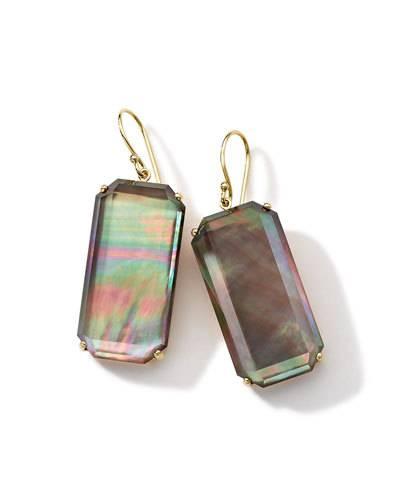 18k Gold Rock Candy Gelato Large Emerald Cut Dangle & Drop Earrings In Black