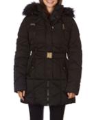 Heavyweight Belted Coat With Faux-fur Hood