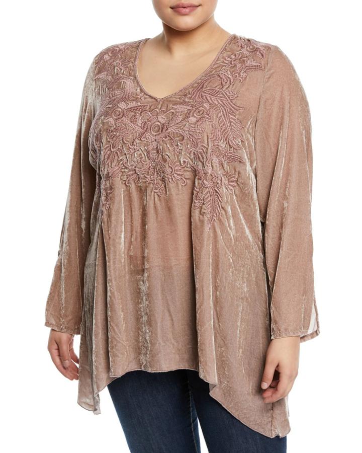 Kamala Embroidered Velvet Tunic,