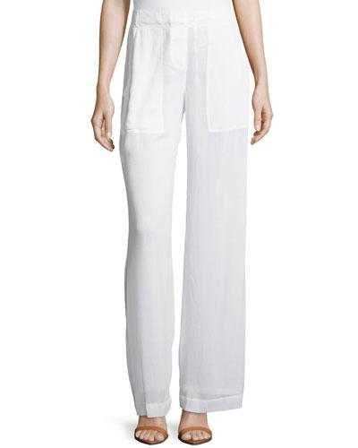 Full-leg Easy Pants, White