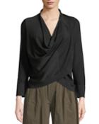 Transformer Cowl-neck Long-sleeve Jersey Top
