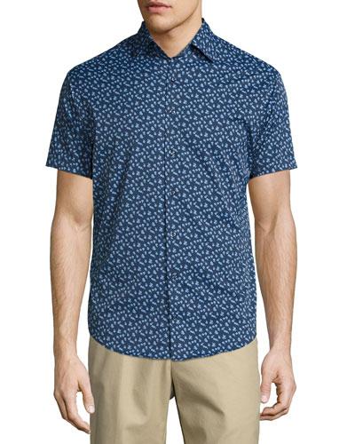 Frenchman Performance Floral-print Short-sleeve Sport