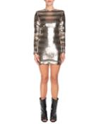Long-sleeve Sequin Striped