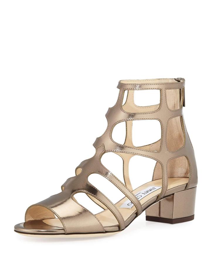 Ren Mirrored Caged 35mm Sandal, Antique