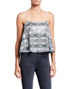 Snake-print Cropped Camisole