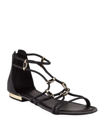 Mia Jeweled Leather Cord Gladiator