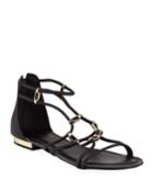 Mia Jeweled Leather Cord Gladiator