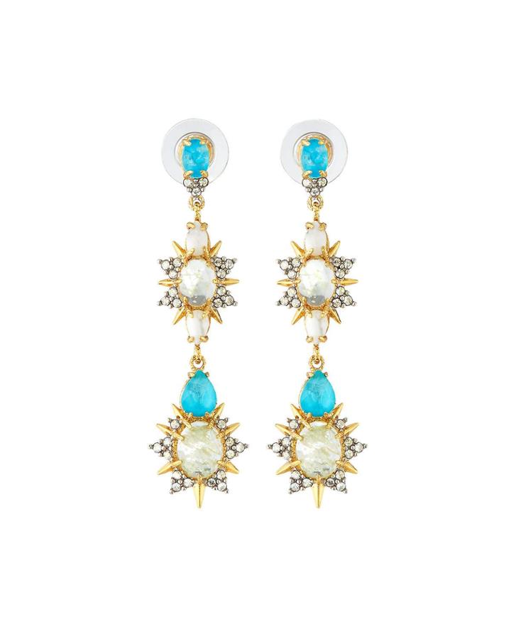 Crystal Starburst Dangle Earrings