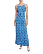 Mosaic Tile-print Sleeveless Keyhole