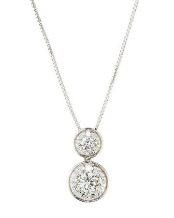 18k Diamond Bouquets Double Bezel Pendant Necklace