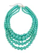 Five-row Beaded Necklace, Turquoise