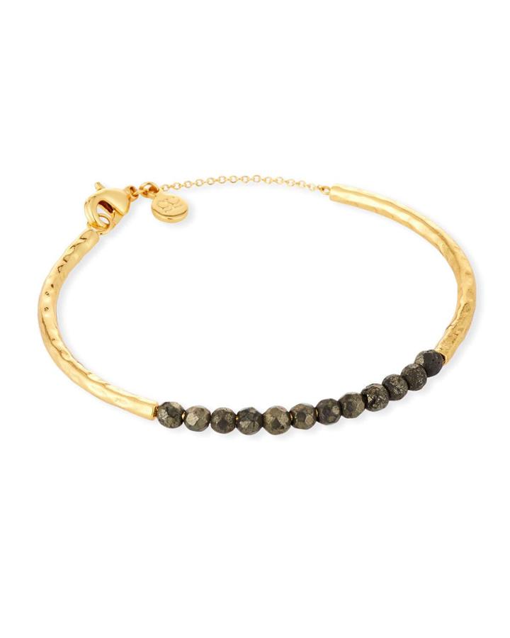 Power Gemstone Pyrite Cuff Bracelet
