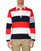 Men's Relaxed-fit Rugby-striped Long-sleeve Polo