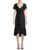 Mateo Tie-front Ruffle Silk