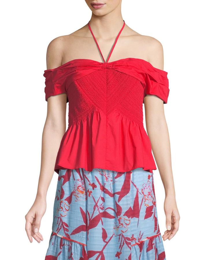 Kirsten Off-the-shoulder Poplin Top