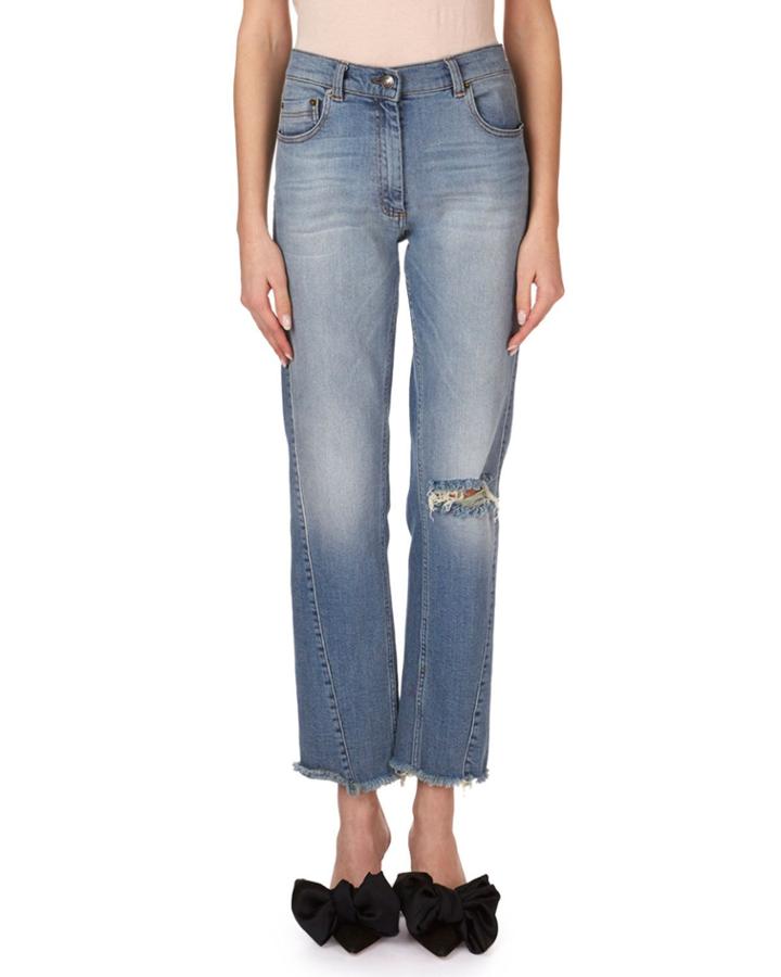 Nelsonville Frayed Boyfriend Ankle Jeans