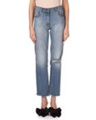 Nelsonville Frayed Boyfriend Ankle Jeans