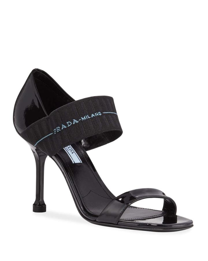 Patent Leather Stretch Pedestal Pumps