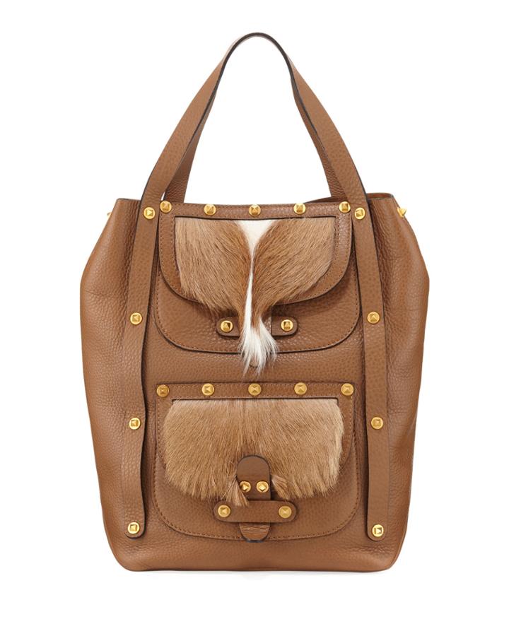 Leather Fur-trimmed