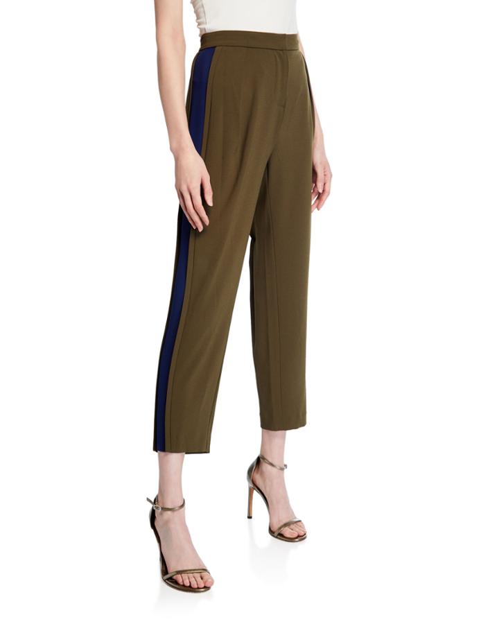 Carey Tuxedo-stripe Crepe Pants
