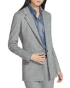 Rhoda Speckled Herringbone One-button Blazer