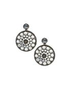Sterling Silver Drop Earrings W/ Diamond &