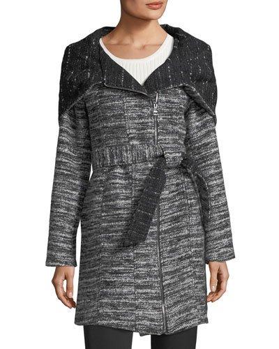 Chunky Tweed Oversized-hood Jacket