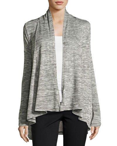 Long-sleeve Wrap Cardigan, Black