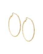Textured Shiny Hoop Earrings, Golden