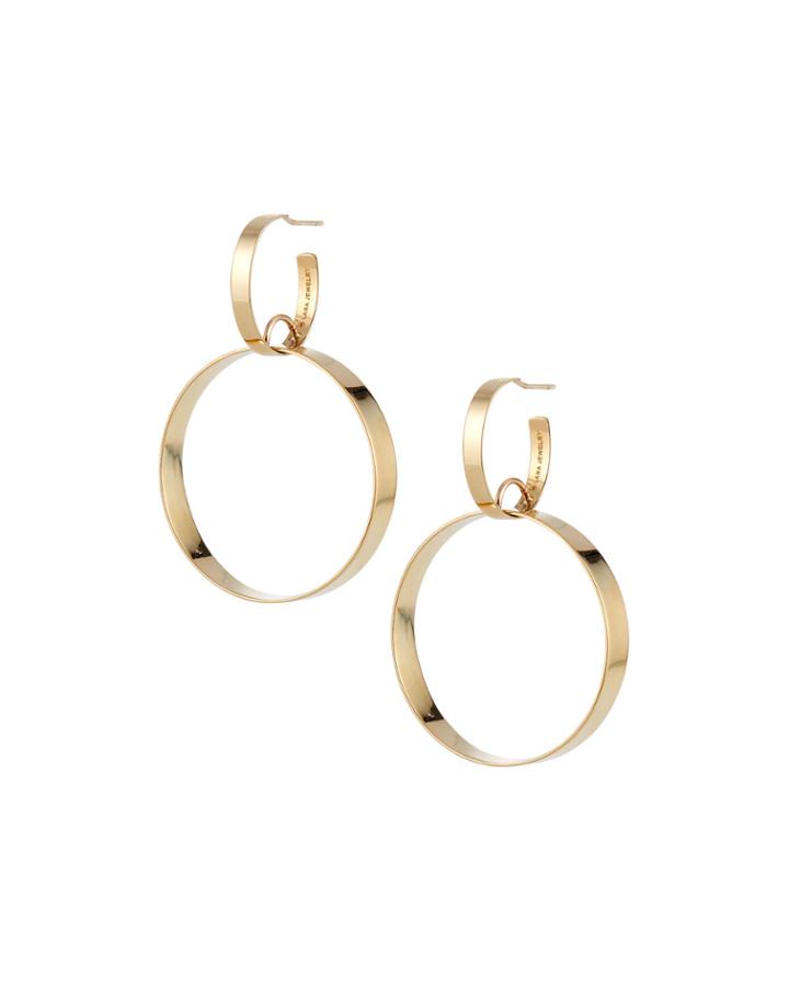 Flat-edge Interlocking Hoop Earrings