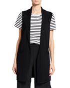 Solid Elastic Drape Cardigan