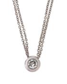 Double-chain Diamond Bezel Necklace