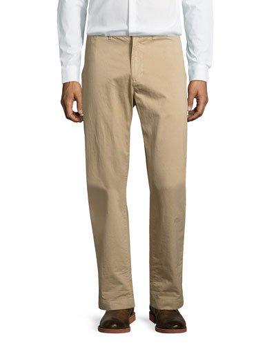 Leonard Straight-leg Chino Pants, Khaki