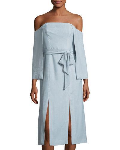 Off-the-shoulder Crepe Dress